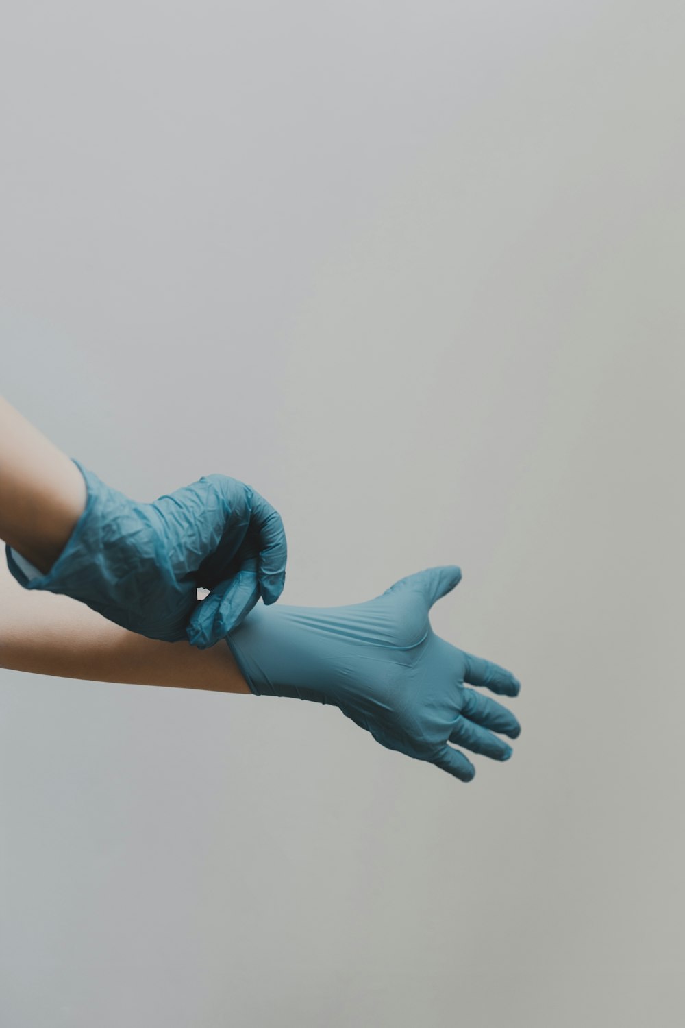 Mobile concierge nurse preparing sterile IV setup